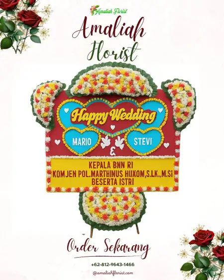Papan Bunga Pernikahan Bambang